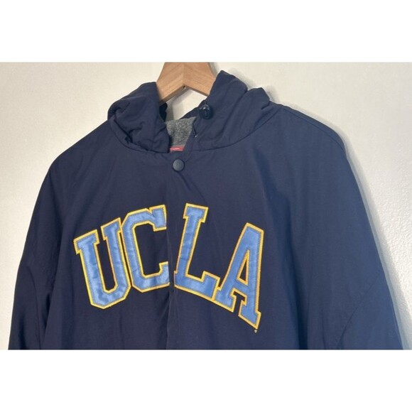Vtg UCLA Champion Fleece Lined Jacket Hooded Snap up XXL Full interior pocket - Picture 6 of 8